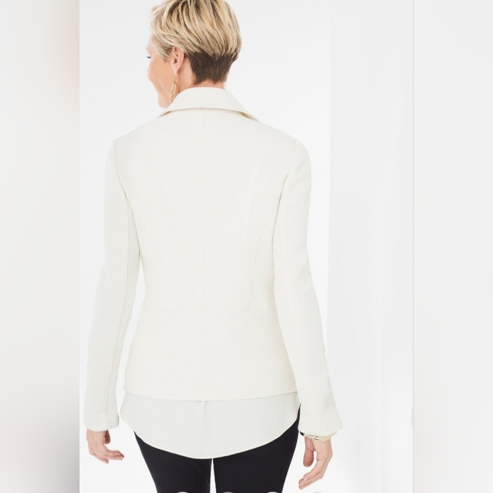 Chico's Textured Moto Style Jacket Women's Size 4 - Picture 10 of 15
